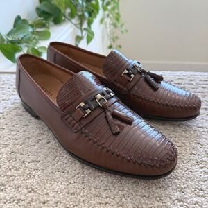 Mezlan CAFARO GENUINE Lizard Leather Loafer Tassel Dress SHOES 46609 Men 10‎